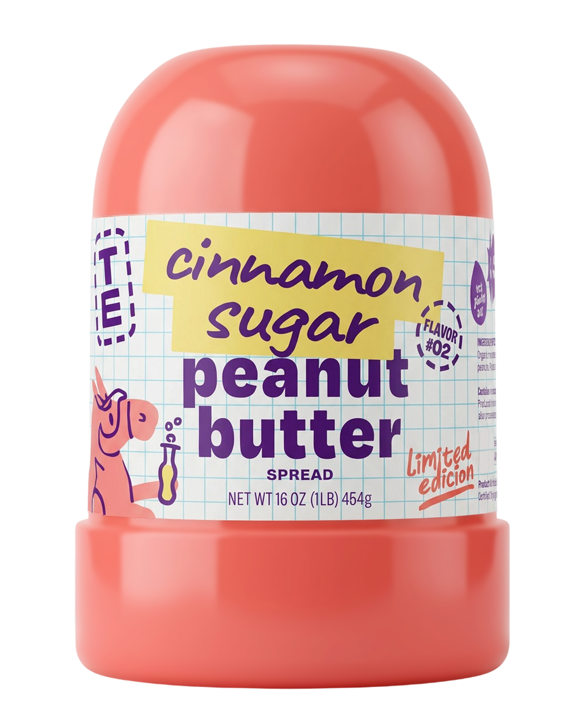 One Trick Pony Cinnamon Sugar peanut butter spread jar, Flavor #02