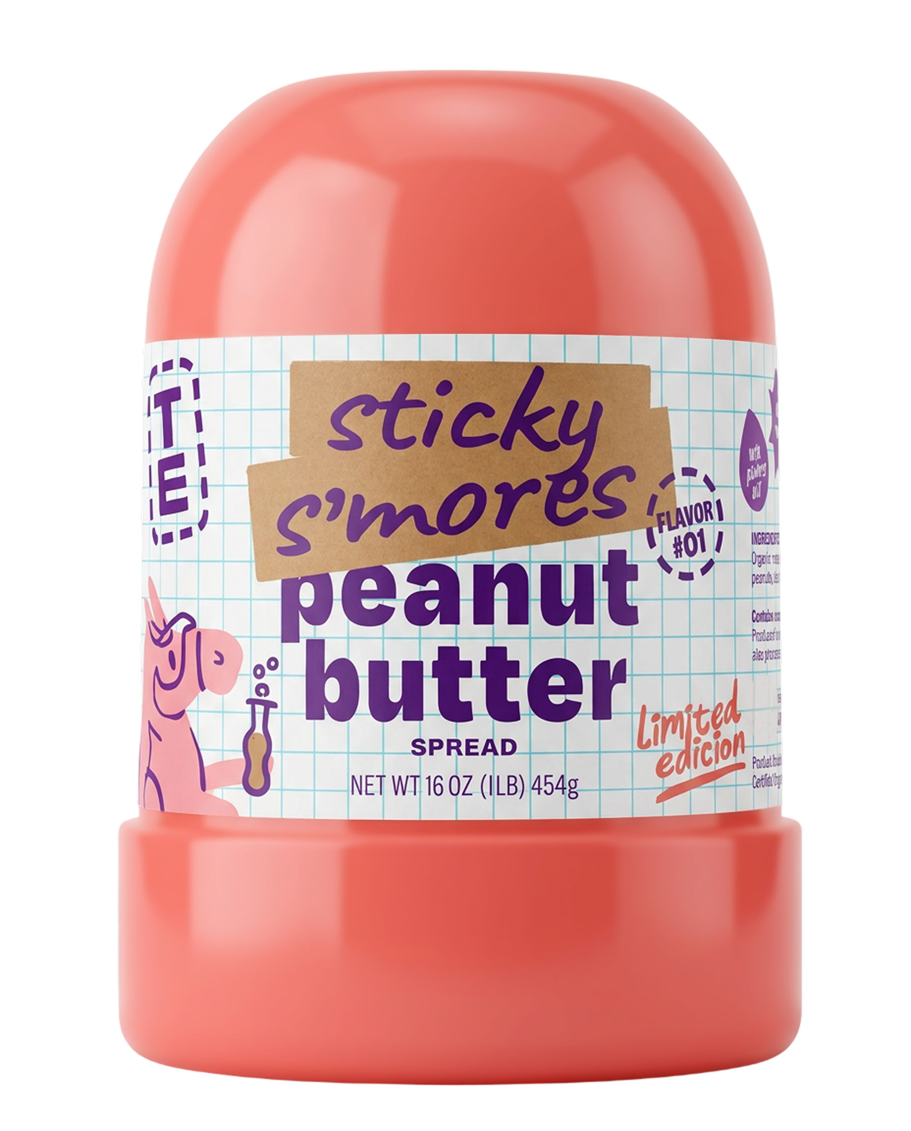 One Trick Pony Sticky S'mores peanut butter spread jar, Flavor #01
